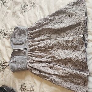 Grey lace mini dress